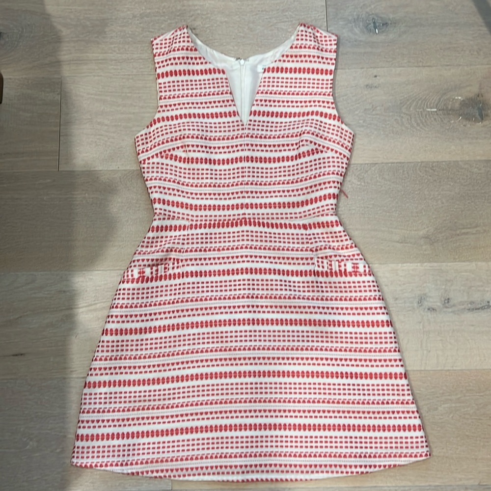 Pink textured striped dress